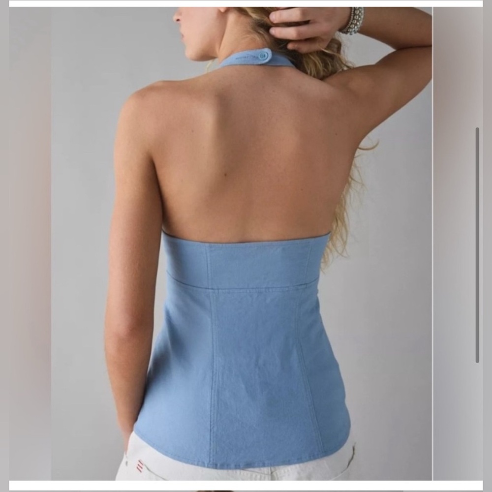 Urban Outfitters Blue Halter Top - Picture 2 of 5